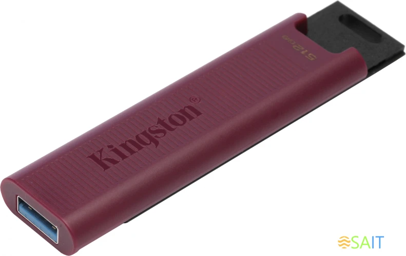 Флеш Диск Kingston 512Gb DataTraveler Max DTMAXA/512GB USB3.2 черный/бордовый