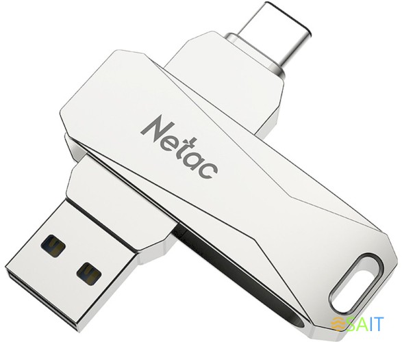 Флеш Диск Netac 128GB U782C NT03U782C-128G-30PN USB3.0 серебристый