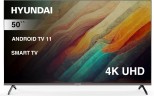 Телевизор LED Hyundai 50" H-LED50BU7006 Android TV Frameless Metal черный 4K Ultra HD 60Hz DVB-T2 DVB-C DVB-S DVB-S2 USB WiFi Smart TV