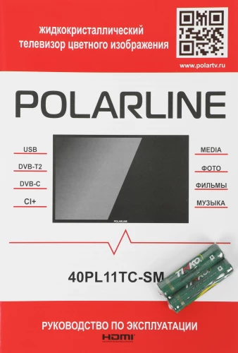 Телевизор LED PolarLine 40" 40PL11TC-SM черный FULL HD 50Hz DVB-T DVB-T2 DVB-C USB WiFi Smart TV (RUS)