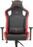 Кресло игровое Knight Outrider черный/красный ромбик эко.кожа с подголов. крестов. металл