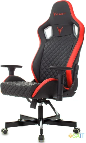Кресло игровое Knight Outrider черный/красный ромбик эко.кожа с подголов. крестов. металл