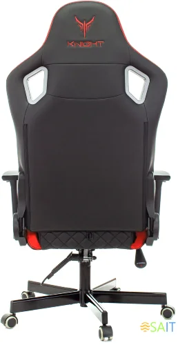 Кресло игровое Knight Outrider черный/красный ромбик эко.кожа с подголов. крестов. металл
