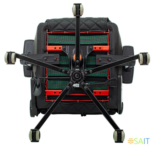 Кресло игровое Knight Outrider черный/красный ромбик эко.кожа с подголов. крестов. металл