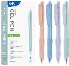 Ручка гелев. автоматическая Deli EG157-BL ассорти d=0.5мм син. черн. резин. манжета