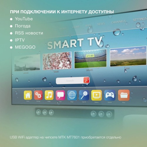 Ресивер DVB-T2 Starwind CT-160 черный