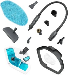 Швабра паровая Kitfort КТ-1003 1500Вт голубой/белый