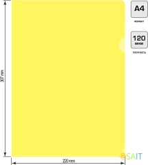 Папка-уголок Silwerhof Eco тисненый A4 пластик 0.12мм желтый