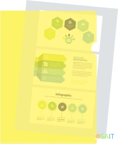Папка-уголок Silwerhof Eco тисненый A4 пластик 0.12мм желтый