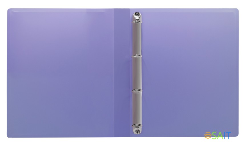 Папка панорама на 4-х кольцах Бюрократ Pastel PAST0740/4RVIO A4 пластик 0.7мм кор.40мм торц.карм с бум. встав фиолетовый