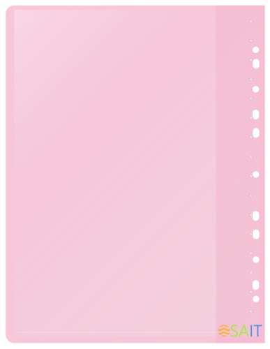 Папка-скоросшиватель Silwerhof A4 прозрач.верх.лист 30 вкладышей боков.перф. полипропилен розовый