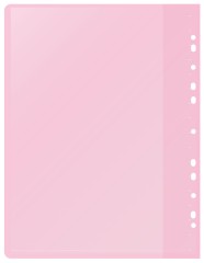 Папка-скоросшиватель Silwerhof A4 прозрач.верх.лист 30 вкладышей боков.перф. полипропилен розовый