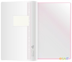 Папка-скоросшиватель Silwerhof A4 прозрач.верх.лист 30 вкладышей боков.перф. полипропилен розовый