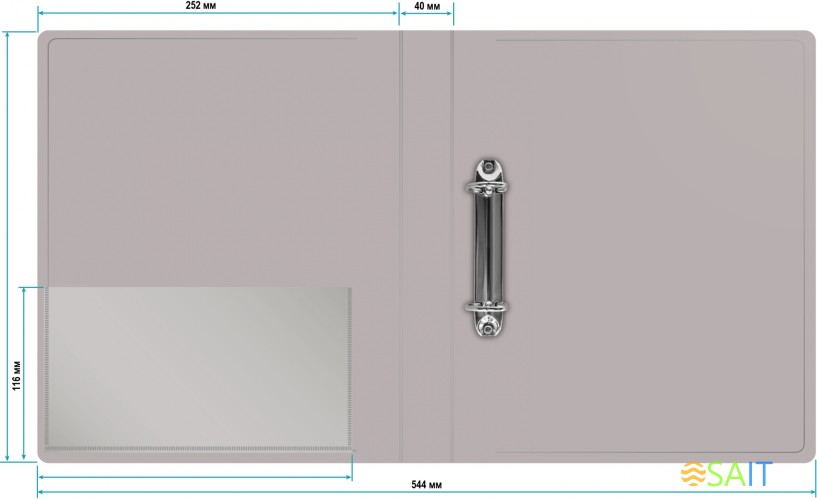 Папка на 2-х D-кольцах Бюрократ -0840/2DGREY A4 пластик 0.8мм кор.40мм внутр. с вставкой серый