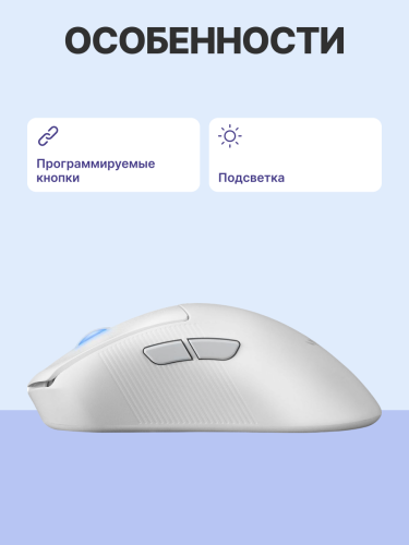 Мышь ASUS P714 ROG KERIS II WL ACE/WHT ASUS ROG Keris II Ace Wireless White 90MP03N0-BMUA10