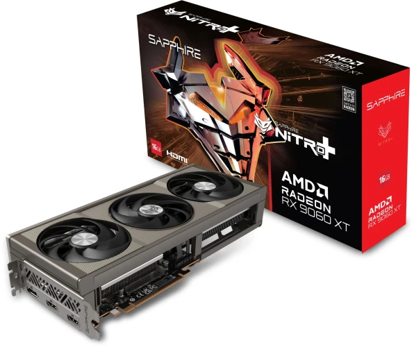 Видеокарта Sapphire PCI-E 5.0 11350-01-20G NITRO+AMD RADEON RX 9060 XT GAMING OC 16GB DUAL AMD Radeon RX 9060XT 16Gb 128bit GDDR6 2780/20000 HDMIx2 DPx1 HDCP Ret