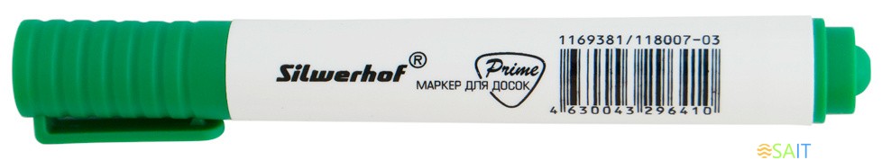 Маркер для досок Silwerhof Prime пулевидный пиш. наконечник 1-3мм зеленый коробка