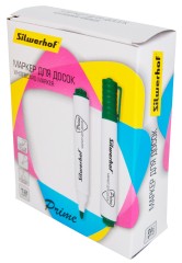 Маркер для досок Silwerhof Prime пулевидный пиш. наконечник 1-3мм зеленый коробка