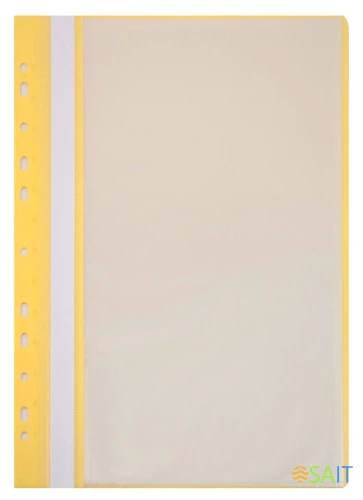Папка-скоросшиватель Бюрократ -PS10YEL A4 10 вкладышей боков.перф. пластик желтый 0.12/0.16