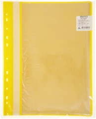 Папка-скоросшиватель Бюрократ -PS10YEL A4 10 вкладышей боков.перф. пластик желтый 0.12/0.16