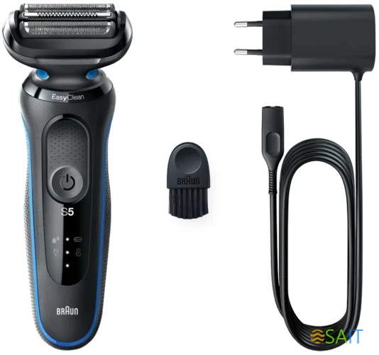 Бритва сетчатая Braun Series 5 51-B1000s реж.эл.:3 питан.:аккум. черный/синий