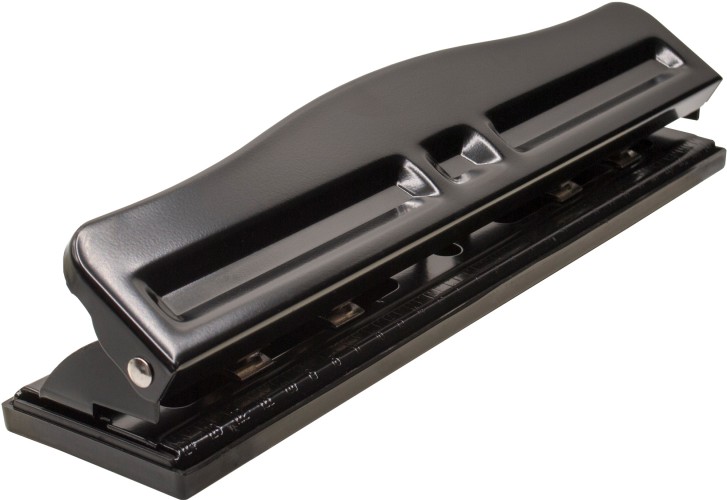 Дырокол Silwerhof 392035-02 макс.:12лист. металл черный отв.:4