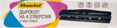 Дырокол Silwerhof 392035-02 макс.:12лист. металл черный отв.:4