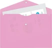 Конверт на кнопке Бюрократ Pastel -PKPAST/PINK A4 пластик 0.18мм розовый