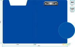 Папка клип-борд Бюрократ -PD602BLU A4 пластик 1.2мм синий с крышкой