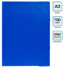 Папка на резинке Бюрократ -PRA3BLUЕ A3 пластик 0.7мм синий вмест.:400лист.