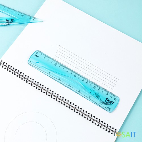 Набор для чертежей Deli EH22 корпус ассорти пластик в компл.:линейка 20см/транспортир/угольник