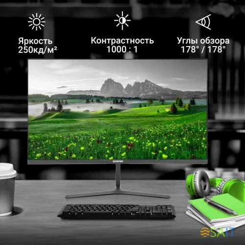 Монитор Digma 23.8" Progress 24P503F темно-серый IPS LED 5ms 16:9 HDMI M/M матовая 250cd 178гр/178гр 1920x1080 100Hz VGA DP FHD 2.7кг