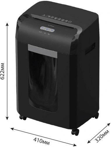 Шредер Cactus CS-SH-15-30-2X15 (секр.P-5) фрагменты 15лист. 30лтр. скрепки скобы пл.карты CD