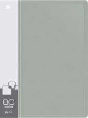 Папка с 80 прозр.вклад. Бюрократ -BPV80GREY A4 пластик 0.8мм торц.карм с бум. встав серый