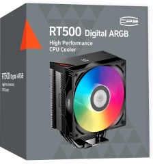 Устройство охлаждения(кулер) PcCooler RT500 Digital BK ARGB Soc-AM5/AM4/1200/1700/1851 4-pin 32dB Al+Cu LCD 240W Ret (RT500-BKAWYL-GL)