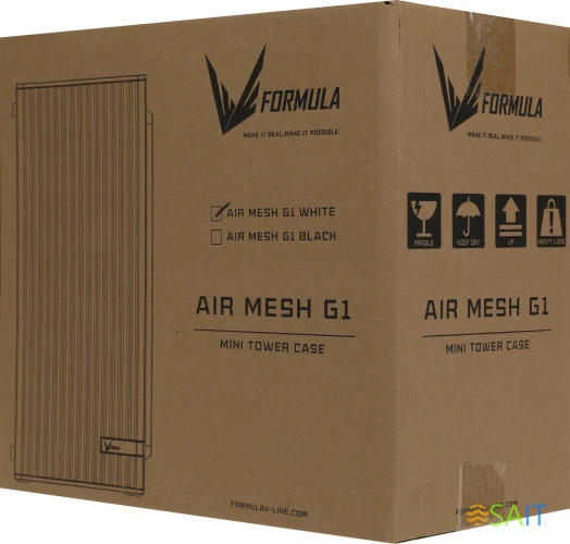 Корпус Formula Air Mesh G1 белый без БП mATX 1x80mm 2xUSB2.0 audio