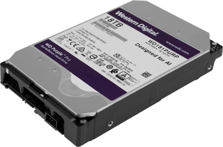 Жесткий диск WD SATA-III 18TB WD181PURP Surveillance Purple Pro (7200rpm) 512Mb 3.5"