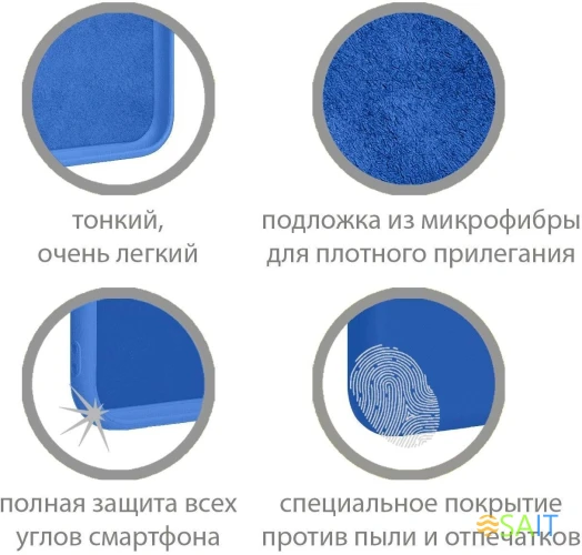 Чехол (клип-кейс) DF для Samsung Galaxy A03 Core sOriginal-33 синий