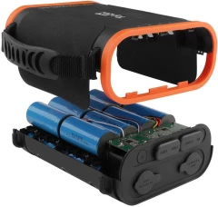 Электростанция портативная TopON TOP-X100 96000mAh 3A QC3.0 2xUSB черный/оранжевый (чехол в комплекте) (102705)