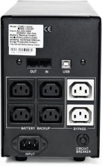 ИБП Powercom IMD-2000AP, LCD, линейно-интерактивный, 2000 ВA, 1200 Вт, 4 розетки IEC320 C13 с резервным питанием, 2 розетки IEC320 C13 с фильтрацией, USB, защита RJ45/RJ11, ШхГхВ 130х382х192мм, 14.5 кг Powercom Imperial IMD-2000AP