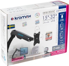 Кронштейн для мониторов ЖК Kromax OFFICE-8 черный 15"-32" макс.8кг настольный поворот и наклон верт.перемещ.