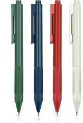 Набор ручек гелев. автоматическая Deli Nusign (NS646-P) ассорти черн. черн. кор.карт. (12шт) линия 0.5мм резин. манжета