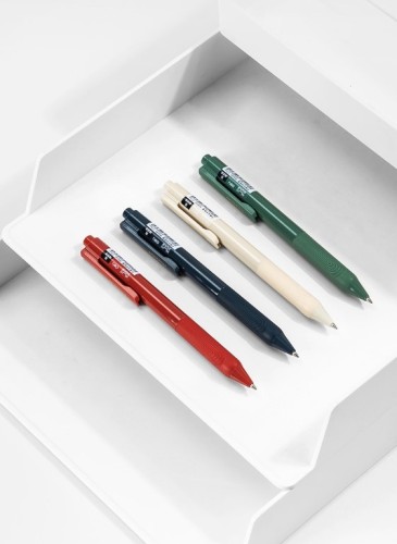 Набор ручек гелев. автоматическая Deli Nusign (NS646-P) ассорти черн. черн. кор.карт. (12шт) линия 0.5мм резин. манжета