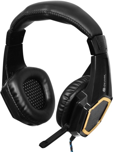 Наушники с микрофоном Оклик HS-L310G Guardian черный/золотистый 2.2м мониторные оголовье (359483)
