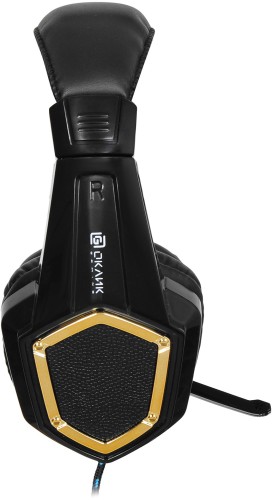 Наушники с микрофоном Оклик HS-L310G Guardian черный/золотистый 2.2м мониторные оголовье (359483)