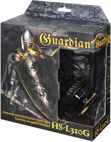 Наушники с микрофоном Оклик HS-L310G Guardian черный/золотистый 2.2м мониторные оголовье (359483)