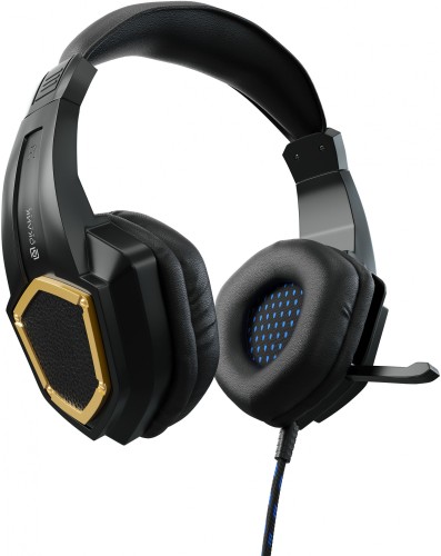 Наушники с микрофоном Оклик HS-L310G Guardian черный/золотистый 2.2м мониторные оголовье (359483)