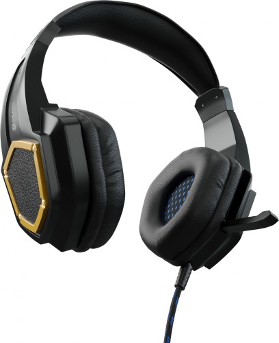 Наушники с микрофоном Оклик HS-L310G Guardian черный/золотистый 2.2м мониторные оголовье (359483)