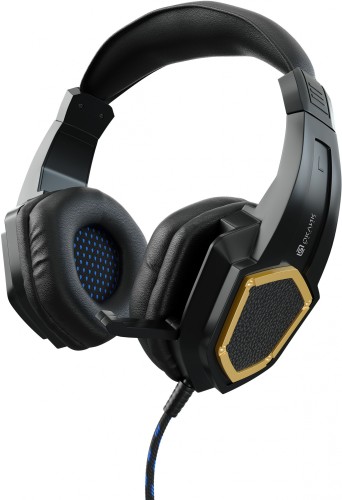 Наушники с микрофоном Оклик HS-L310G Guardian черный/золотистый 2.2м мониторные оголовье (359483)