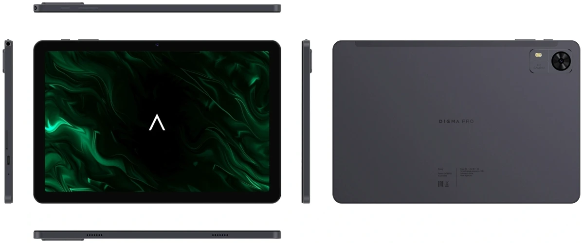 Планшет Digma Pro Zoom T606 (1.8) 8C RAM8Gb ROM256Gb 10.1" IPS 1920x1200 4G Android 14 темно-серый 13Mpix 5Mpix BT WiFi microSD 1Tb 7000mAh 24hr 298hrs